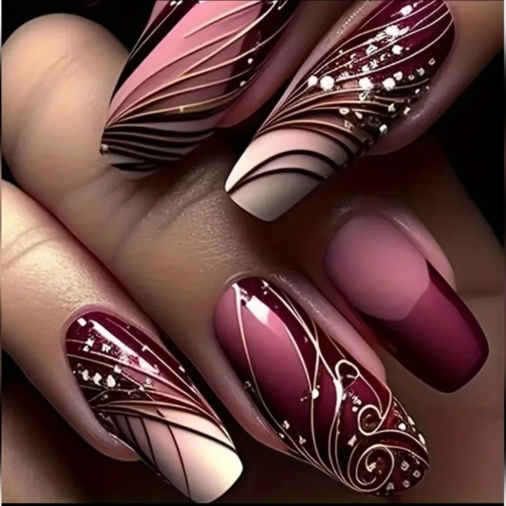24 Pieces Fake Press On Nails